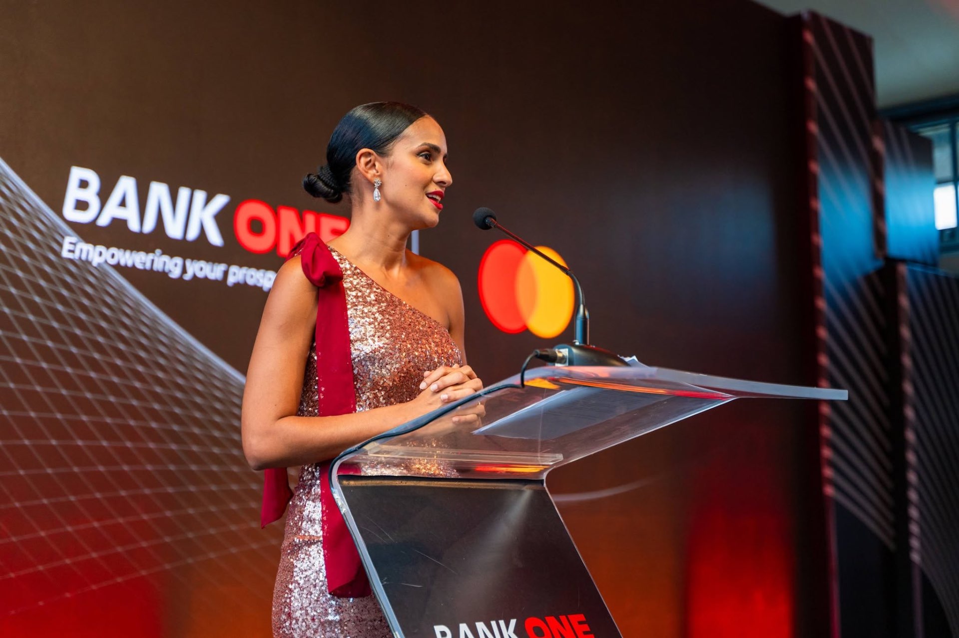 Bank One keynote on stage