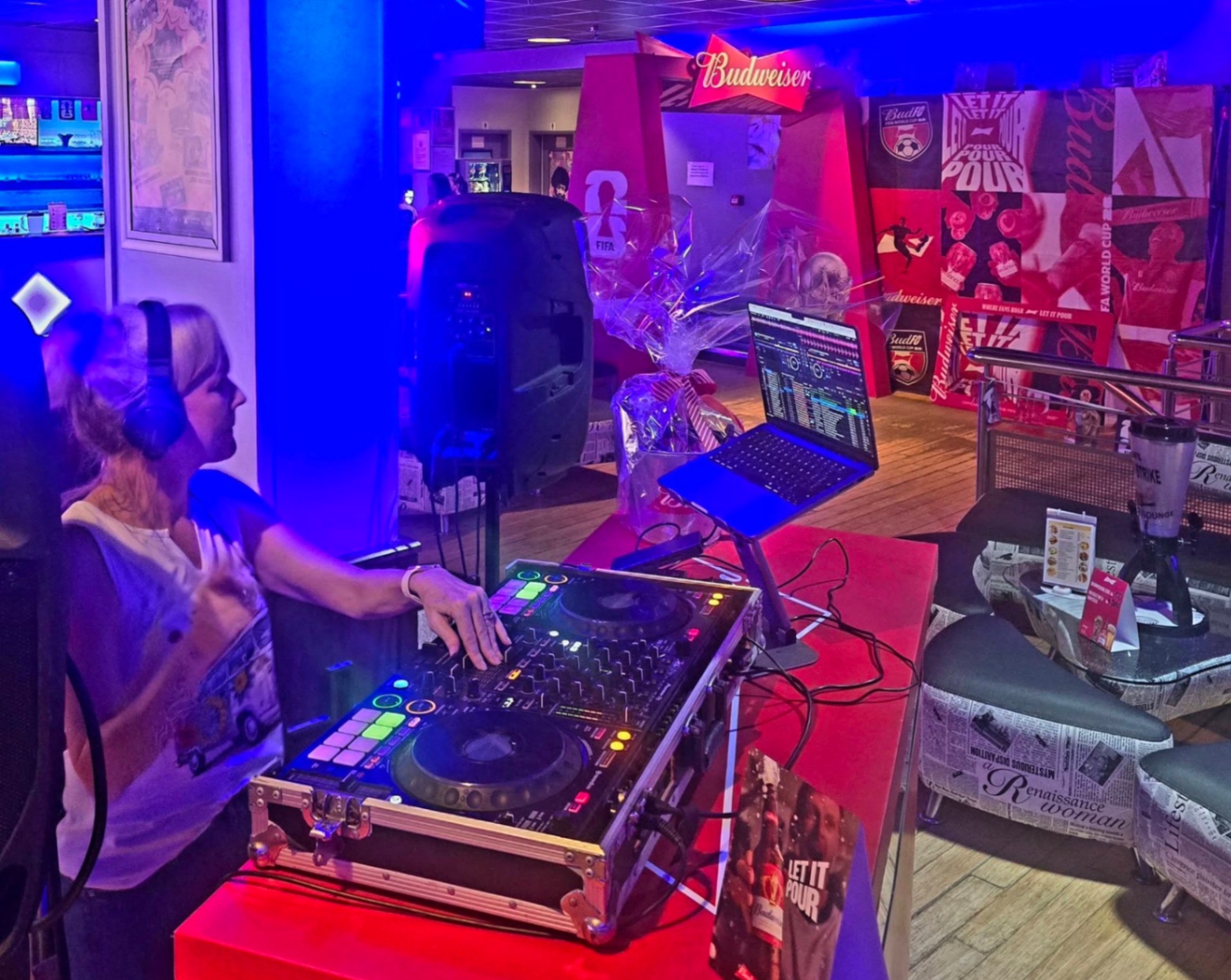 DJ performing at Budweiser Let It Pour lounge