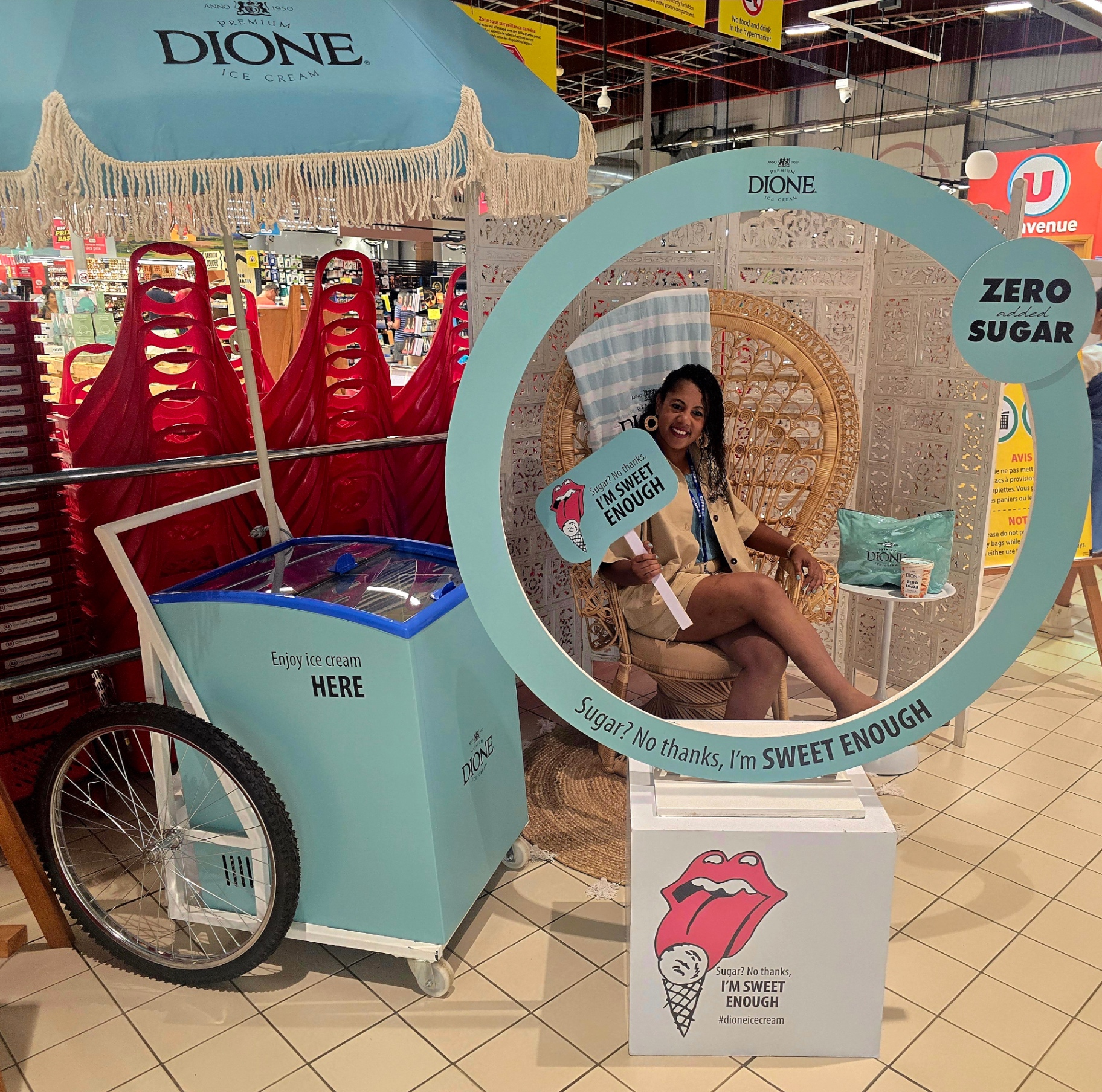Dione Zero Sugar in-store activation booth